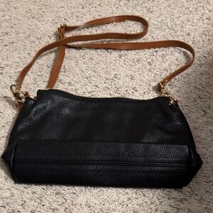 Black Leather Crossbody Bag Valentina